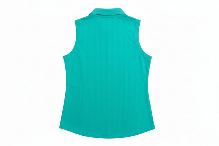 G-Lifestyle Women's Sleeveless Zip Polo - Seafoam