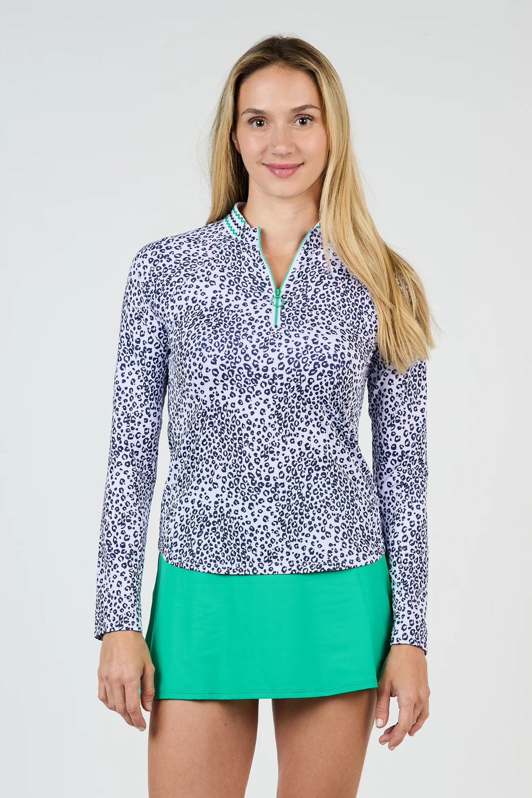 Sofibella Women's Green Spirit Raglan Long Sleeve - White Leo - Skorzie