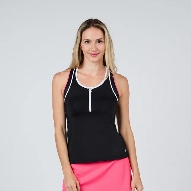 Sofibella Zip Front Racerback - Black - Skorzie