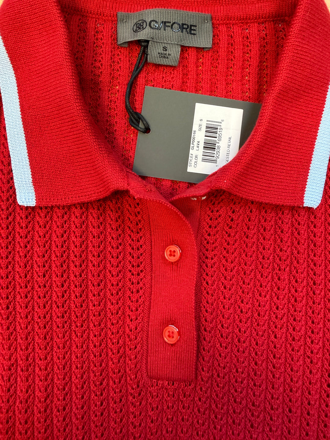 G/FORE Summer Friday Textured Sweater Polo - Lava - Small