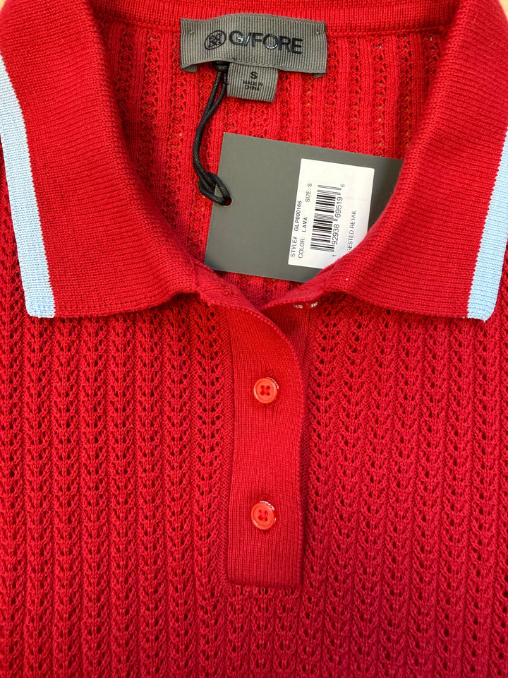 G/FORE Summer Friday Textured Sweater Polo - Lava - Small