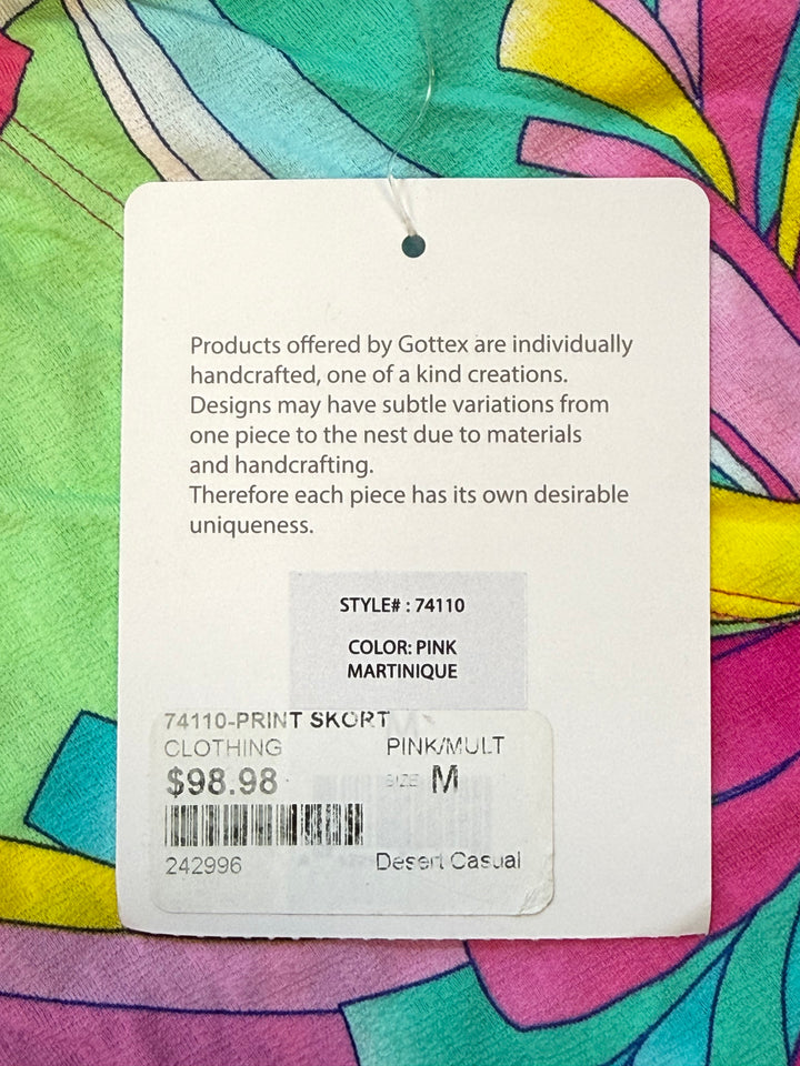 Gottex Pull- on Print Skort (18") - Pink Martinique - Medium