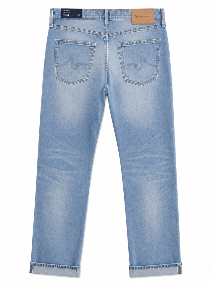 AG Men's Everett Selvage Slim Straight Jeans - 19 Years Coyote - Skorzie