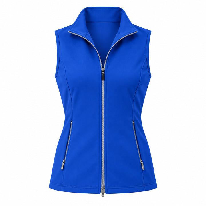 SanSoleil Womens Layer Zip Vest - Cobalt