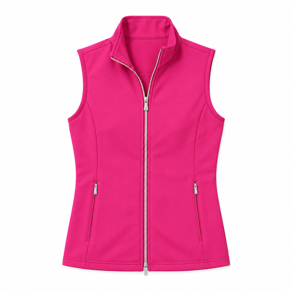 SanSoleil Womens Layer Zip Vest - Fuschia