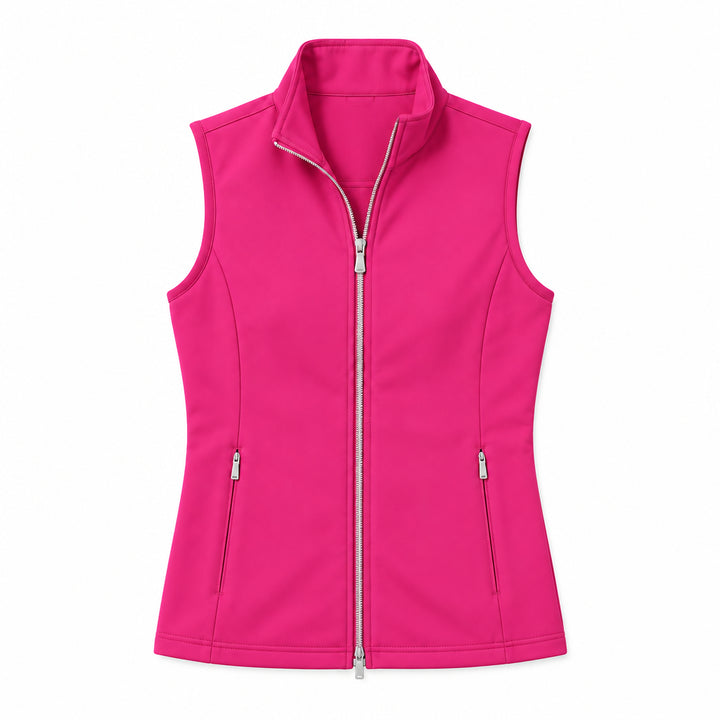 SanSoleil Womens Layer Zip Vest - Fuschia