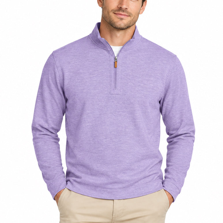 Collars & Co Men's Golf Quarter Zip Reversible Purple Size S