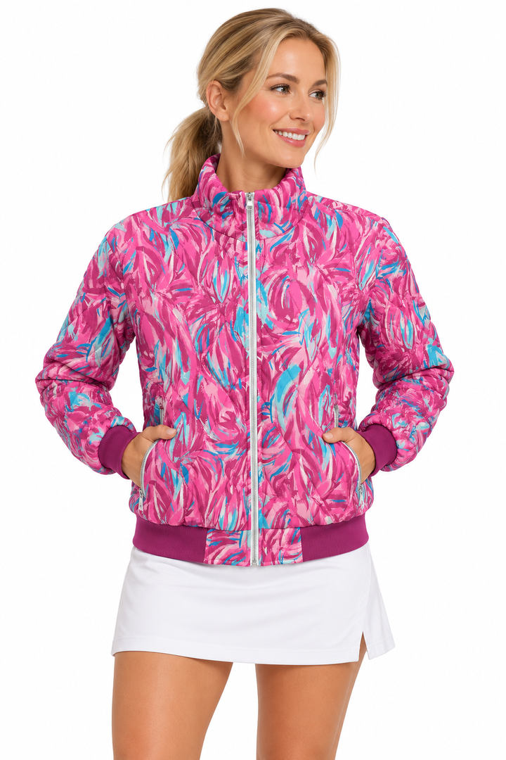 Amy Sport Danni Quilted Bomber Jacket - Sunset Bloom