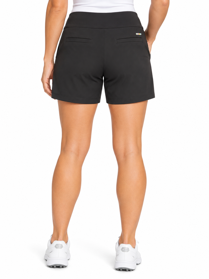 Swing Control Womens Pull-on Golf Shorts (7") - Black - Size 6