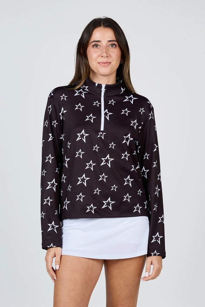 Sofibella Black Long Sleeve Pullover - Astro Stars