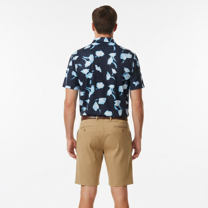 G/FORE Men's Polo Ghost Floral Tech Jersey Twilight/Baja Size M
