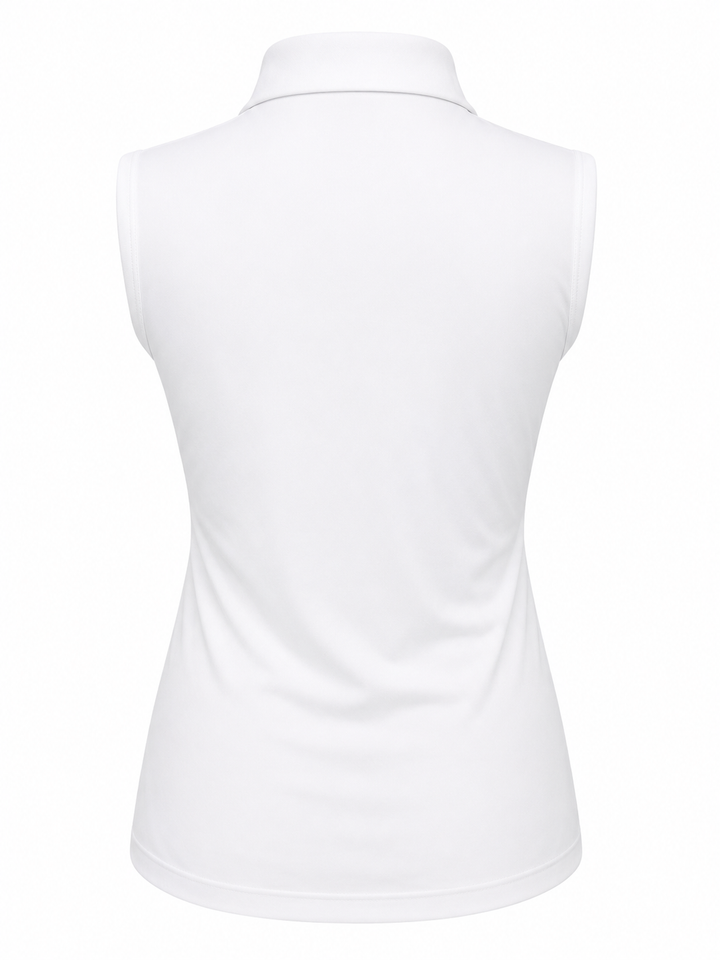 Dunning Player Alana Jersey Performance Sleeveless Polo - White