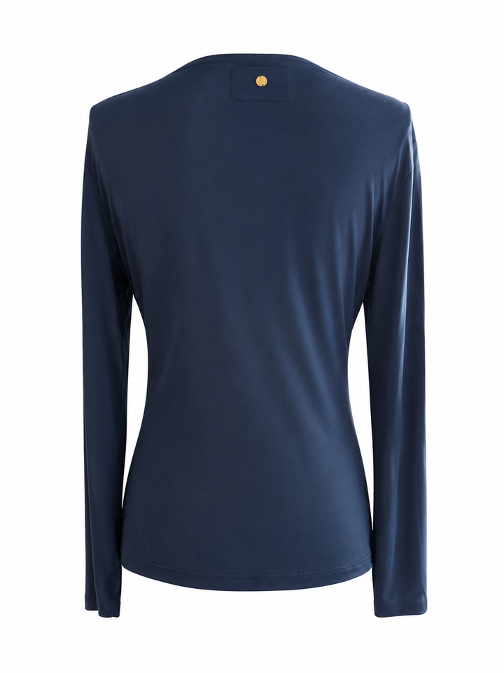 A. Putnam Luxe Opaque Long Sleeve Top - Navy