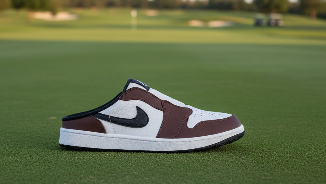 Nike Men's Air Jordan Golf Mule Shoes - Brown/Black/White Snail