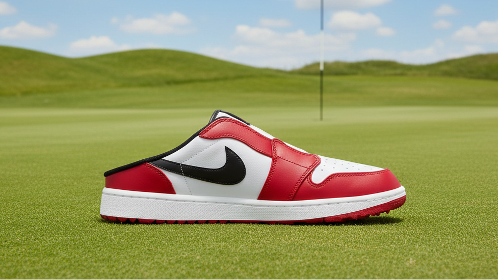 Nike Men's Air Jordan Golf Mule Shoes - White/Black/Varsity Red