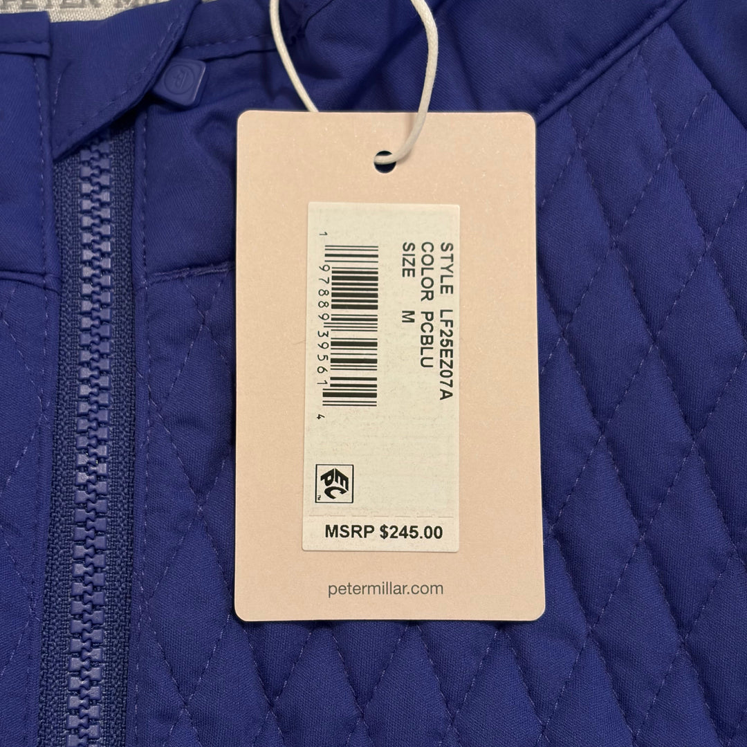 Peter Millar Women's Golf Vest Fuse Mini Diamond Quilt (w/ logo) Pacific Blue Size M