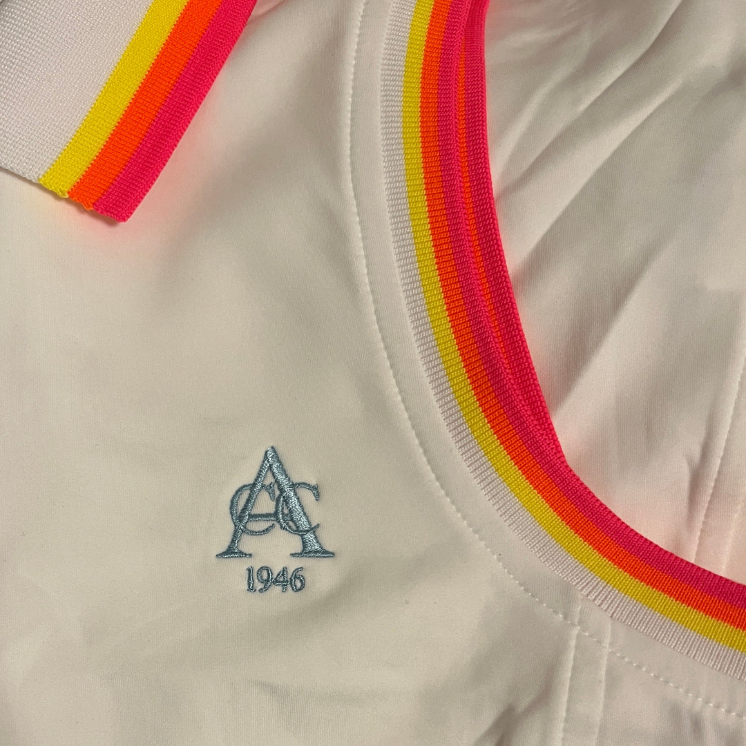 G/FORE Knockout A-Line Polo Dress (w/ logo) - Snow - Skorzie
