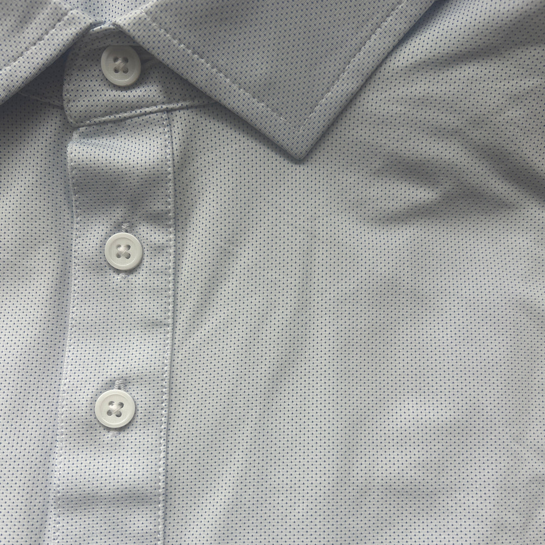 G/FORE Men's Polo Delta Dot Jacquard Long Sleeve Twilight Size M