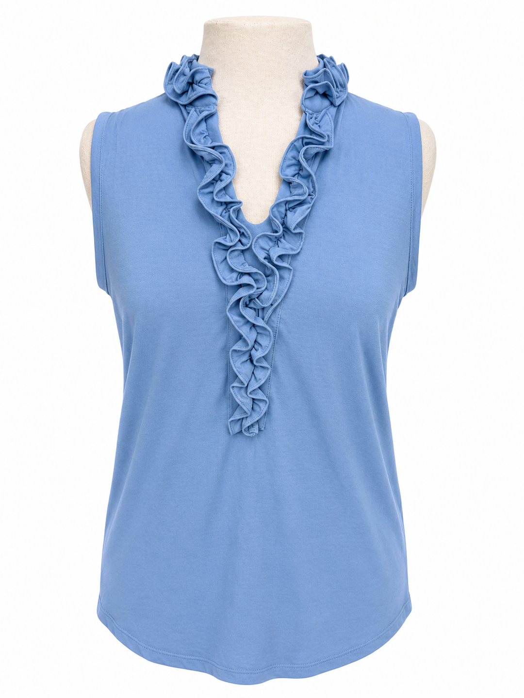 G-Lifestyle Ruffle V Neck Top - Bright Peri