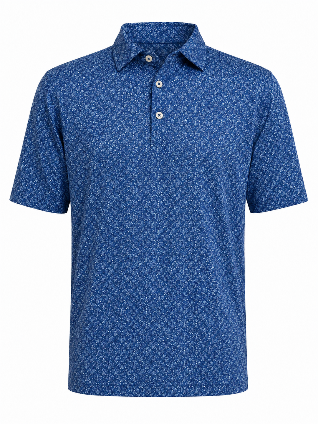Donald Ross Men's Skull Sidney Polo (w/ logo) - Blue - XL