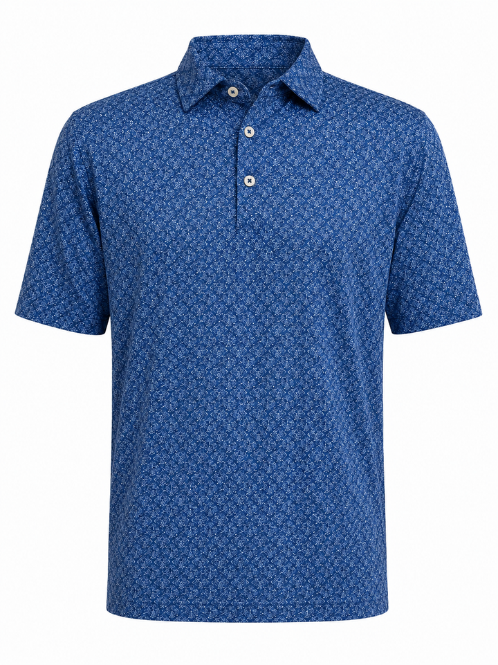 Donald Ross Men's Skull Sidney Polo (w/ logo) - Blue - XL