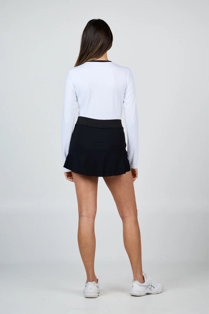 Sofibella 14" Golf Skort with Star Accent Stripe - Black