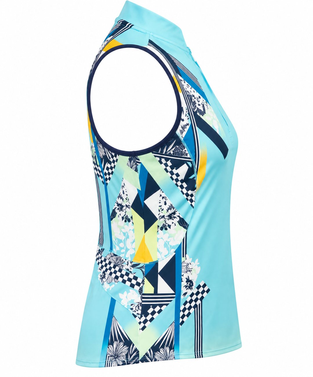 Lucky In Love Cool Urbana Zip Tank - Blue Multi