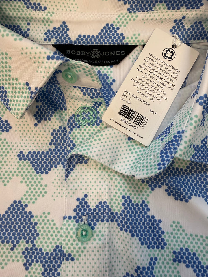 Bobby Jones Performance Camo Print Jersey Polo - Mint - Large