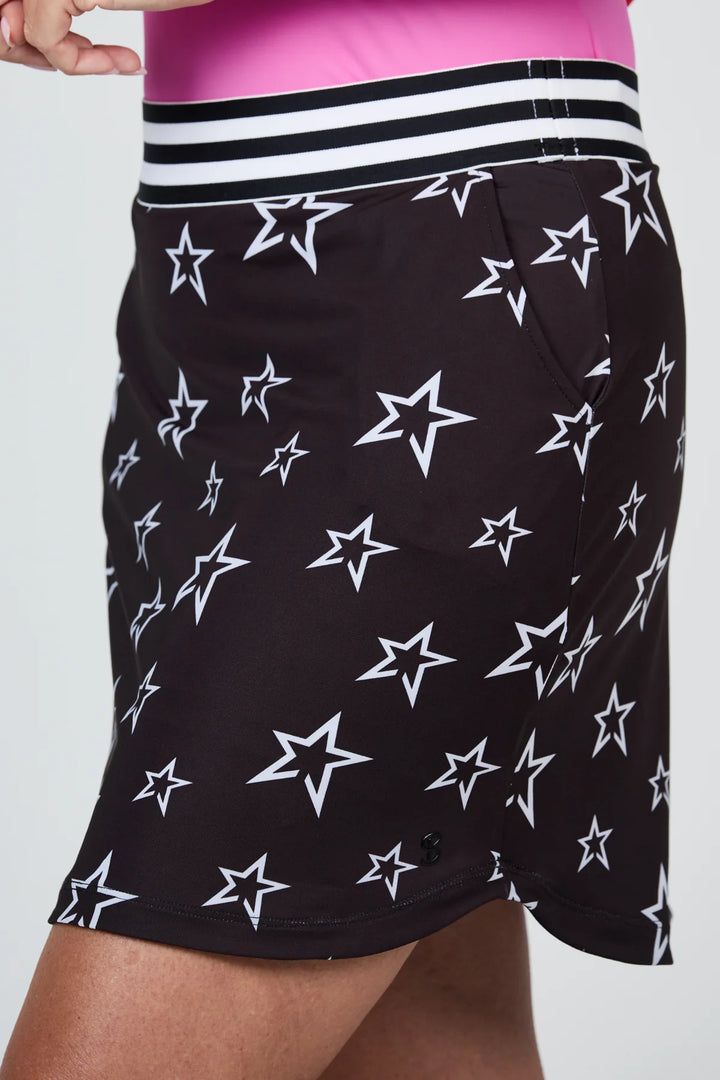 Sofibella 17" Black Golf Skort  - Astro Stars