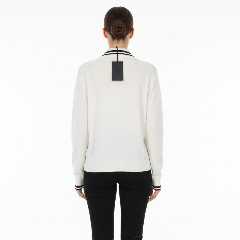 G/FORE Women's Sweater Polo Johnny Collar White Size S