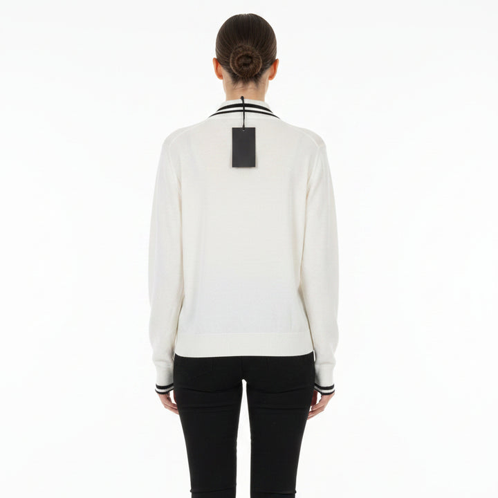 G/FORE Women's Sweater Polo Johnny Collar White Size S