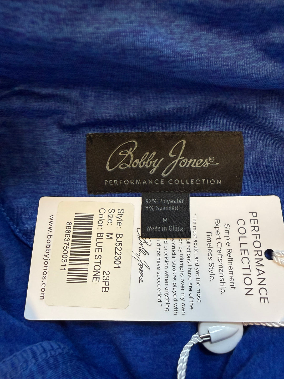 Bobby Jones Performance Jersey Zip Front Vest - Blue Stone - Medium