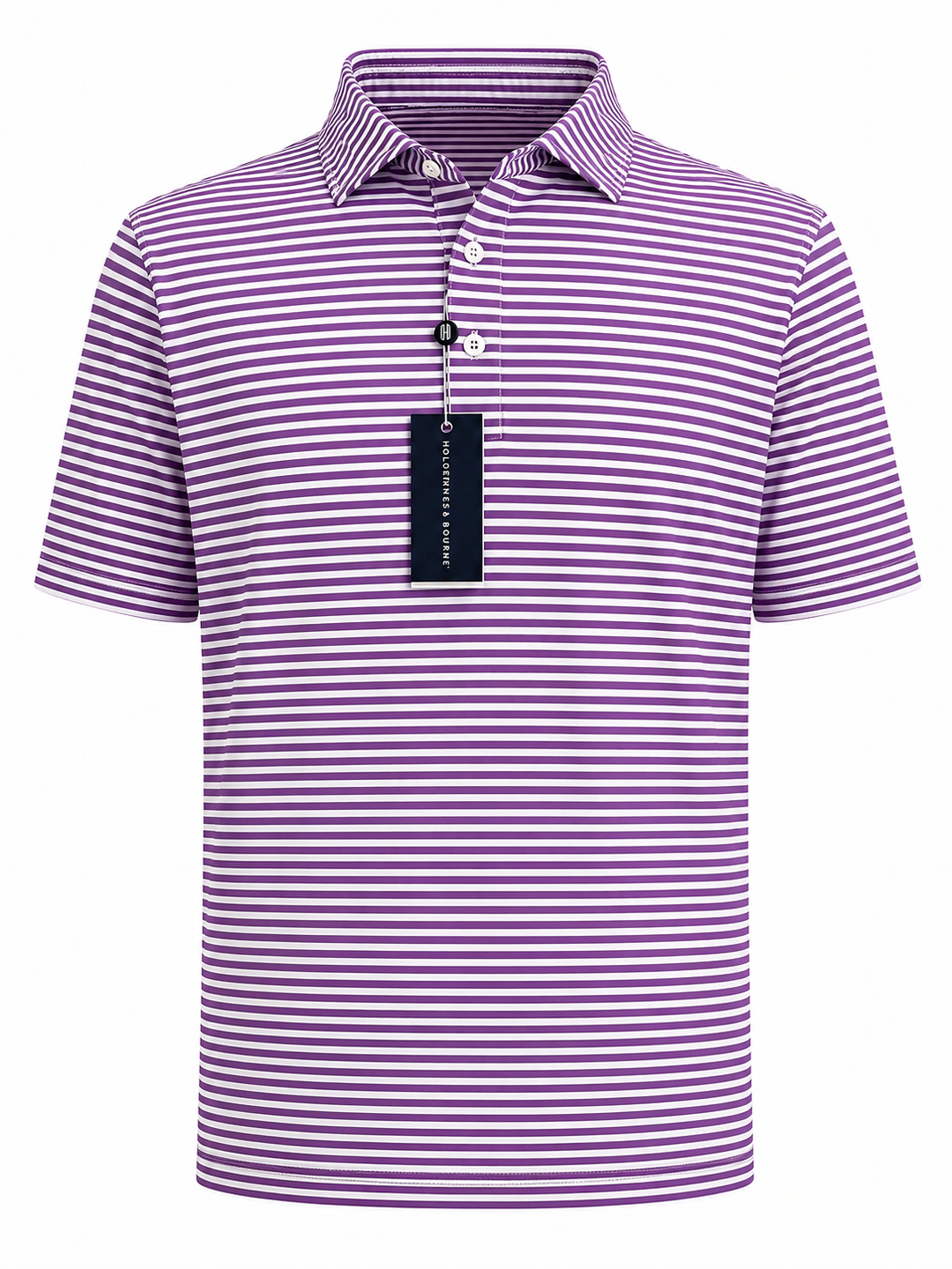 Holderness & Bourne Men's Maxwell Golf Polo (w/logo) - Purple Stripe - XXL - Skorzie