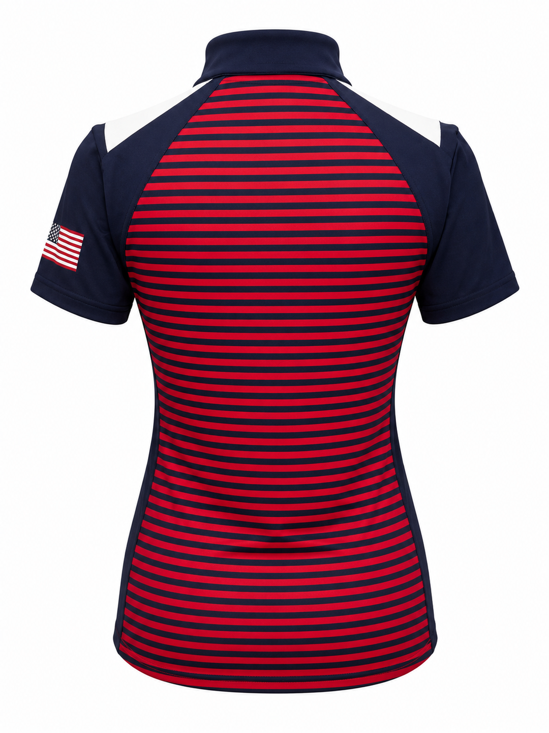 Dunning Solheim Cup Bar Striped Zip Polo - Glory/Night Sky
