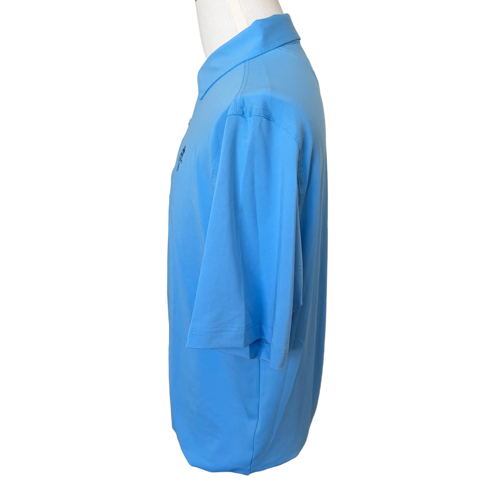 Bobby Jones Performance Jersey Solid Polo (w/ logo) - Sky Blue - Skorzie