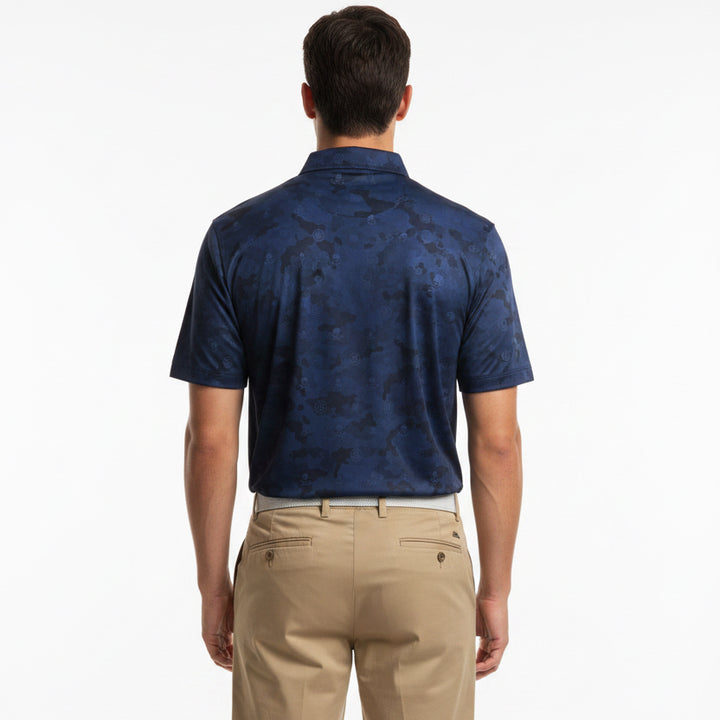 G/FORE Men's Polo Icon Camo Tech Jersey Twilight Size M