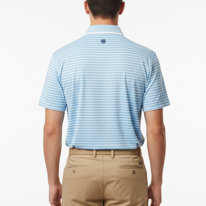 G/FORE Men's Polo Perforated Stripe Jersey Baja Size M