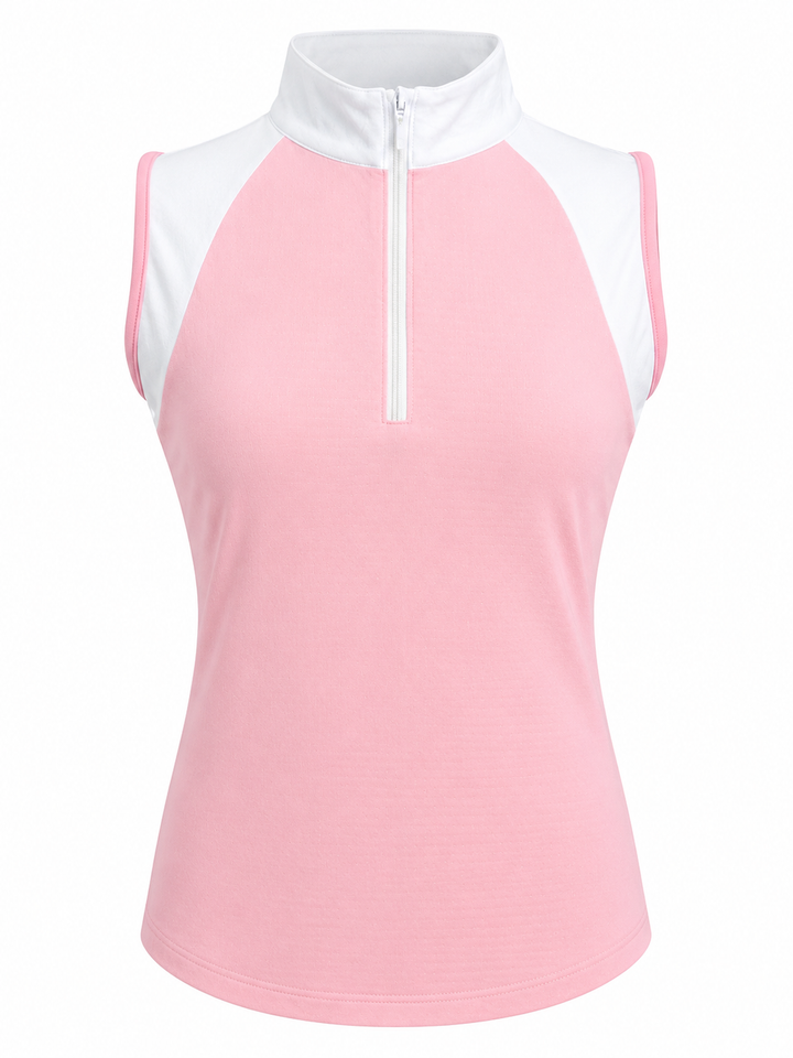 G-Lifestyle Color Block Sleeveless Performance Top - Pink/White