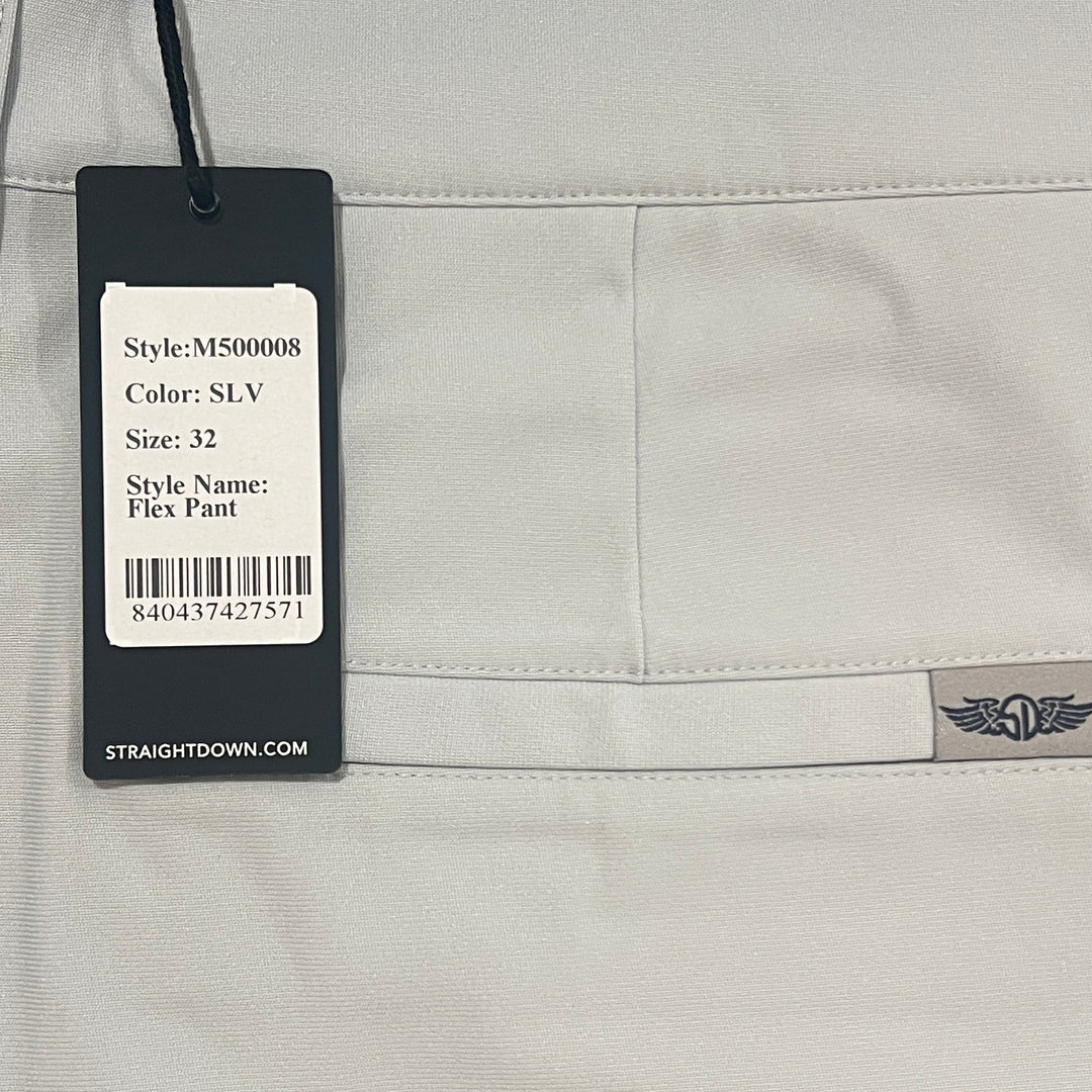 Straight Down Men's Pant Flex Silver Size 32X31
