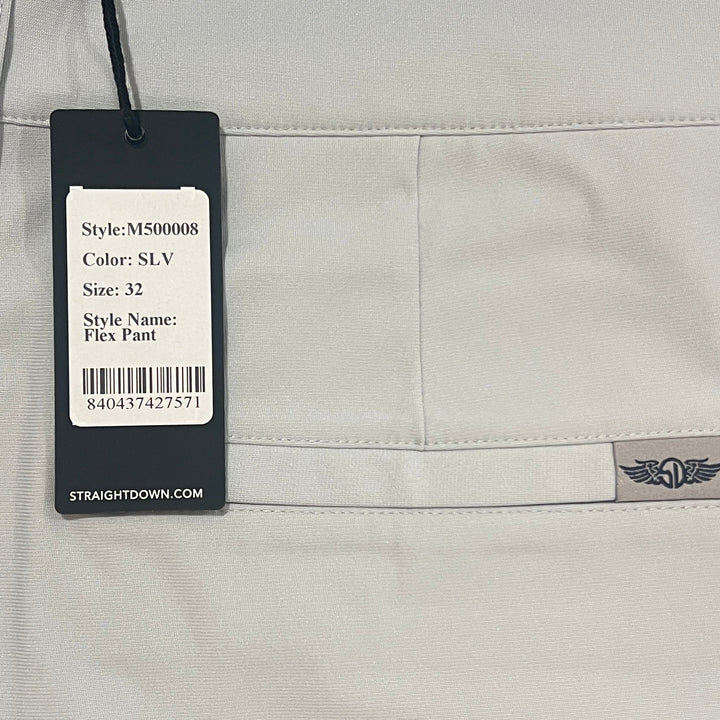 Straight Down Men's Pant Flex Silver Size 32X31