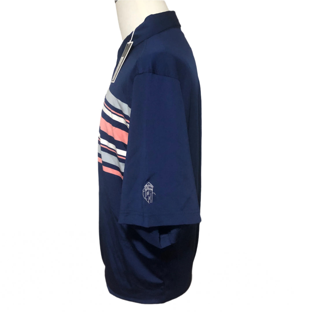 Bobby Jones Jersey Stripe Polo (w/ logo) - Summer Navy - XX-Large - Skorzie