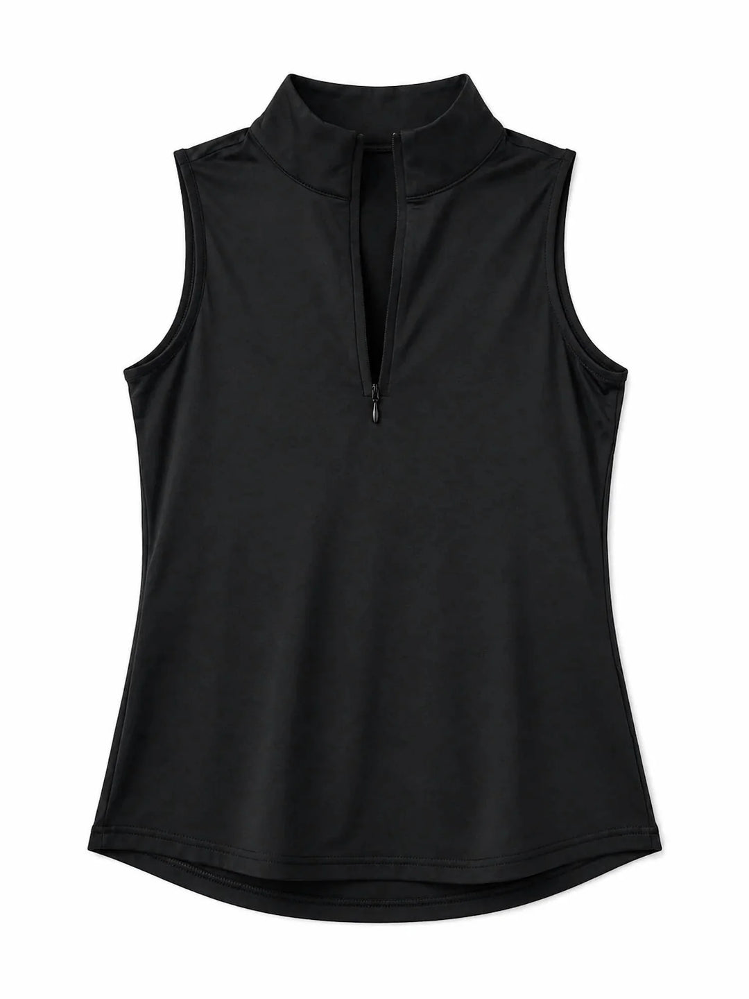 Lulu B Womens Sleeveless Zip Mock - Black