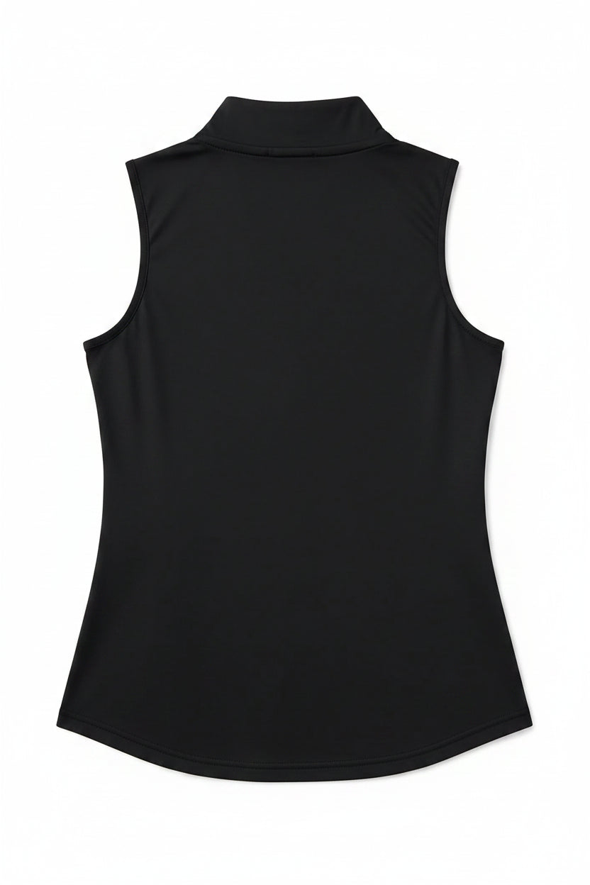 Lulu B Womens Sleeveless Zip Mock - Black