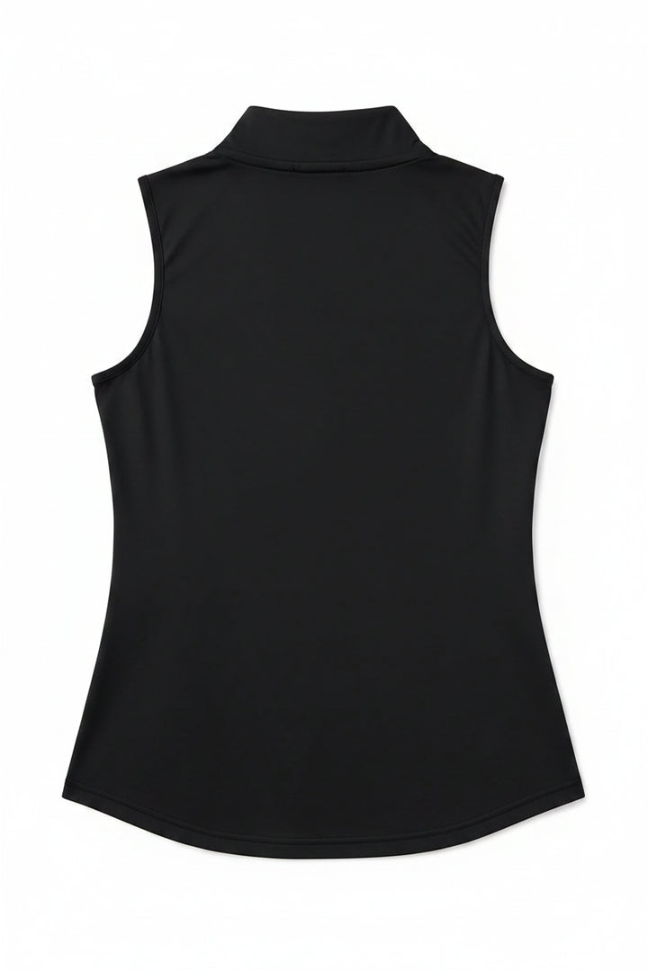 Lulu B Womens Sleeveless Zip Mock - Black