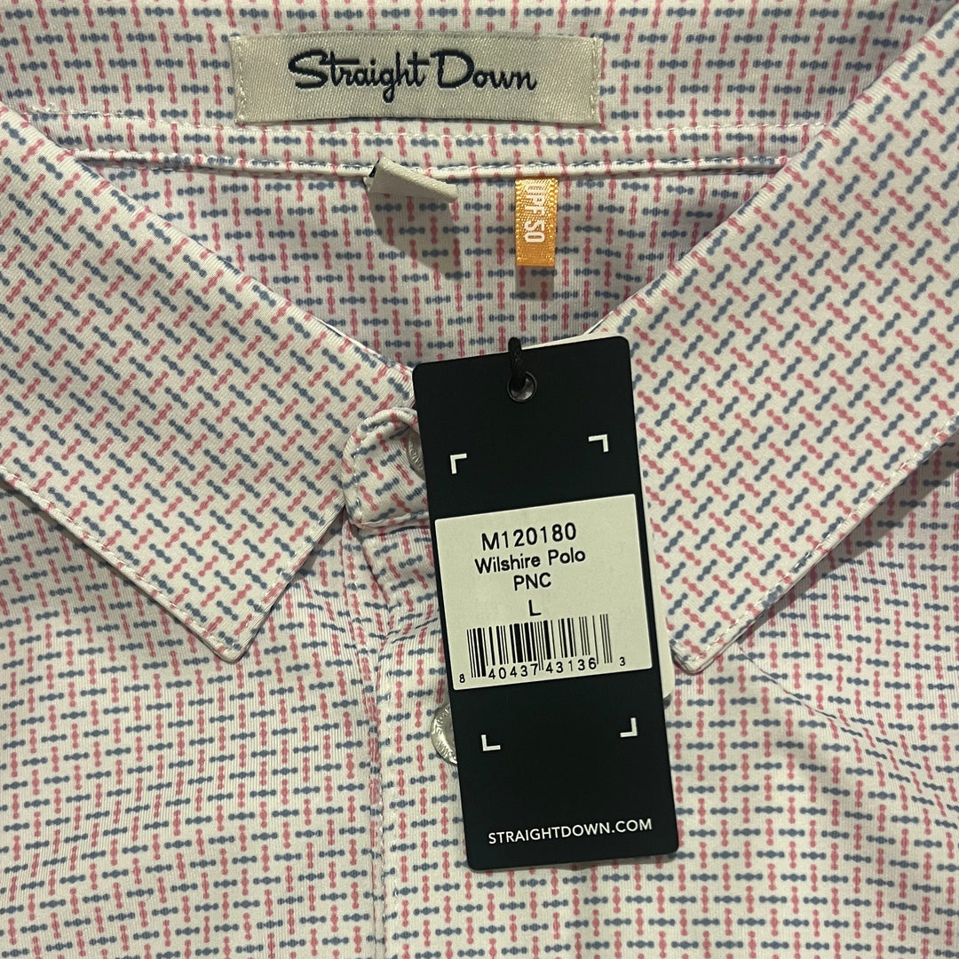 Straight Down Men's Golf Polo Wilshire Punch Size L