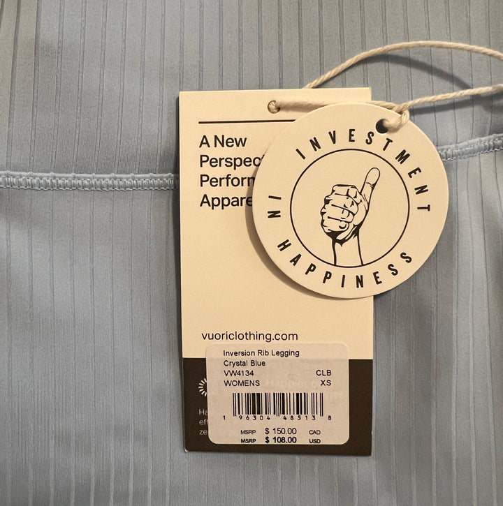 Vuori Women's Leggings Inversion Rib 24.5" Crystal Blue Size XS