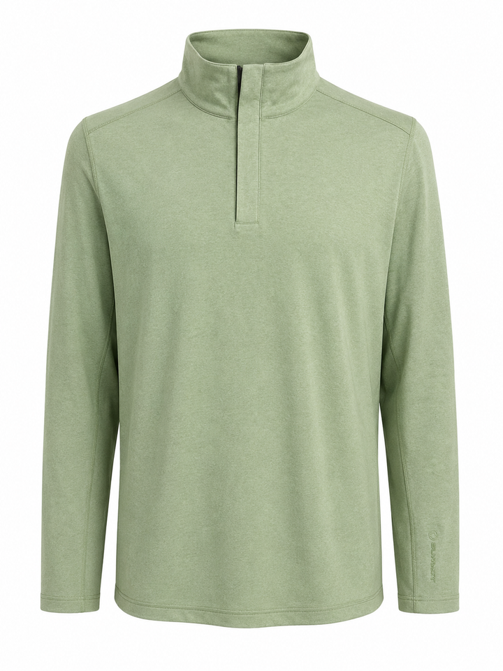 Sunice Aric Aerosoft Performance Pullover Quarter Zip - Frost Green - Large
