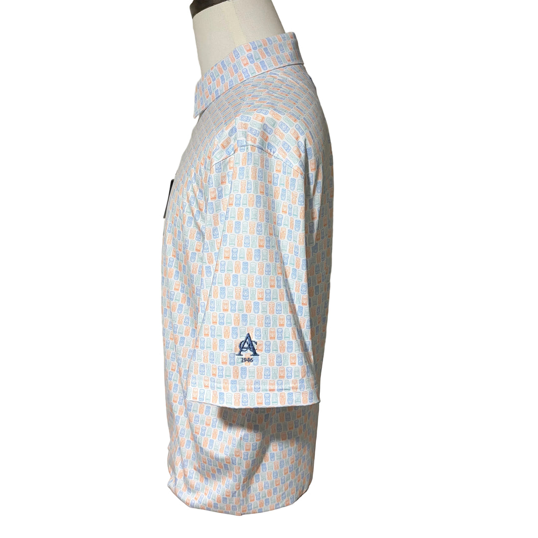 Straight Down Tiki Bar Polo (w/logo) - White