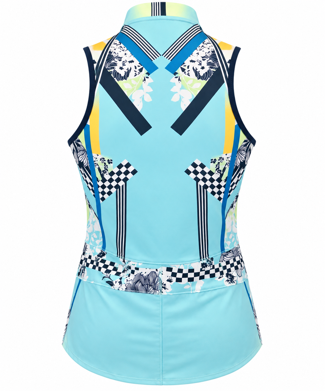 Lucky In Love Cool Urbana Zip Tank - Blue Multi