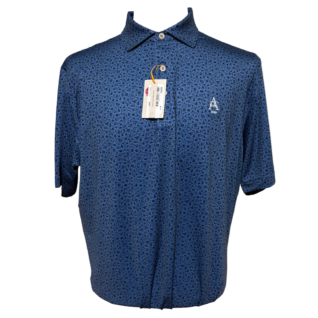 Peter Millar Lights Performance Jersey Polo (w/logo) - Blue Haze - Large - Skorzie